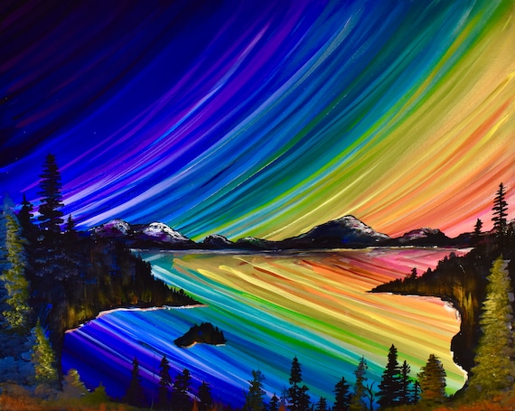 Rainbow Reflections Original Diamond Art Club Painting 