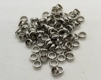 10 pieces 201 Stainless Steel Rondelle Ring Spacer Beads, Silver Stainless Steel Color, 5x1.5mm, Hole 3.5mm