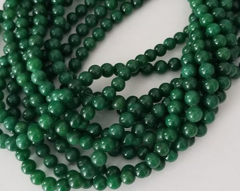 1 Strand Natural Taiwan Jade Beads, Round, 6mm, Polished, Dyed, Hole 1mm; about60pcs/strand, Full 15.5" strand