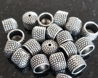 10 pcs Silver Cord Ends, End Cap, Tassel caps, Bead caps, Tibetan style alloy, Antique silver, 10x9mm, Hole 1.5mm; Inner diam 8mm, CLEARANCE