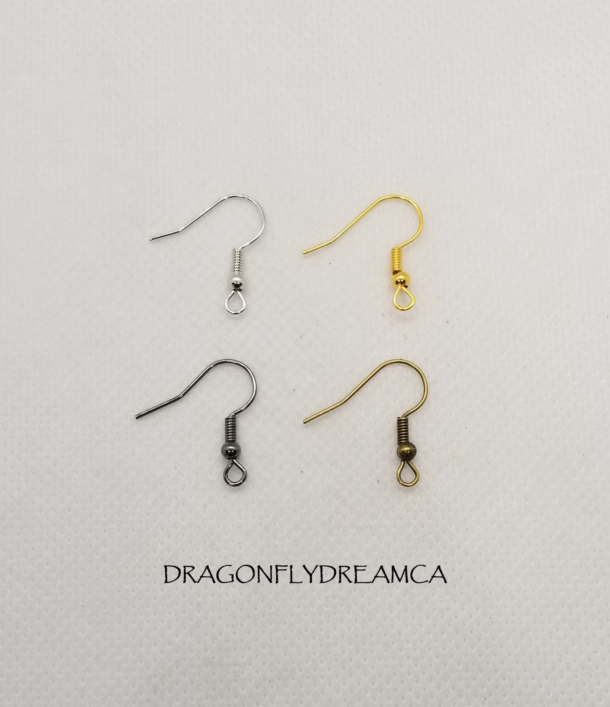 50,100,150,200pcs Gold Earring Hooks, Earwires Fish Hook Jewellery