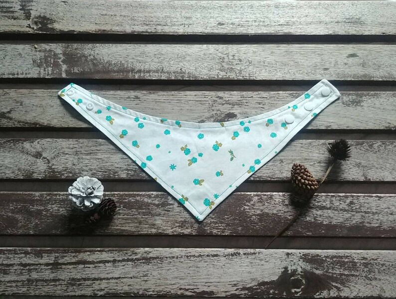 Cat bandana Pet bandana. Reversible and Adjustable Dog bandana Unique Free Spirit Squirrels on Khaki with Flowers