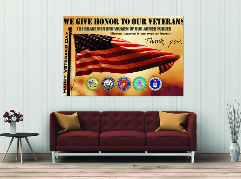 3 Panels US Army Canvas Print 5 Panels US Patriot Wall Art Thank You Veterans Poster Mothers Day Gift Veterans Canvas Art