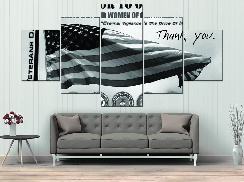 3 Panels US Army Canvas Print 5 Panels US Patriot Wall Art Thank You Veterans Poster Mothers Day Gift Veterans Canvas Art