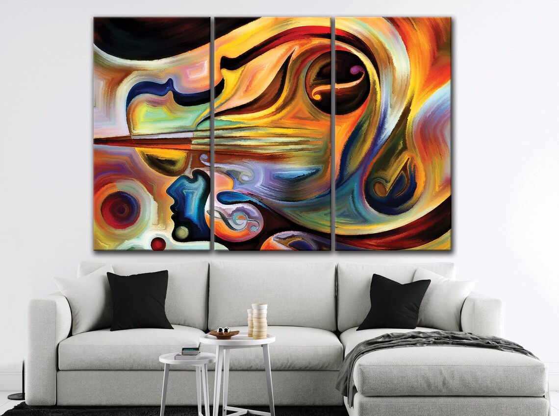 Music Wall Art 5 Panels Music Abstract Canvas Art Inner | Etsy