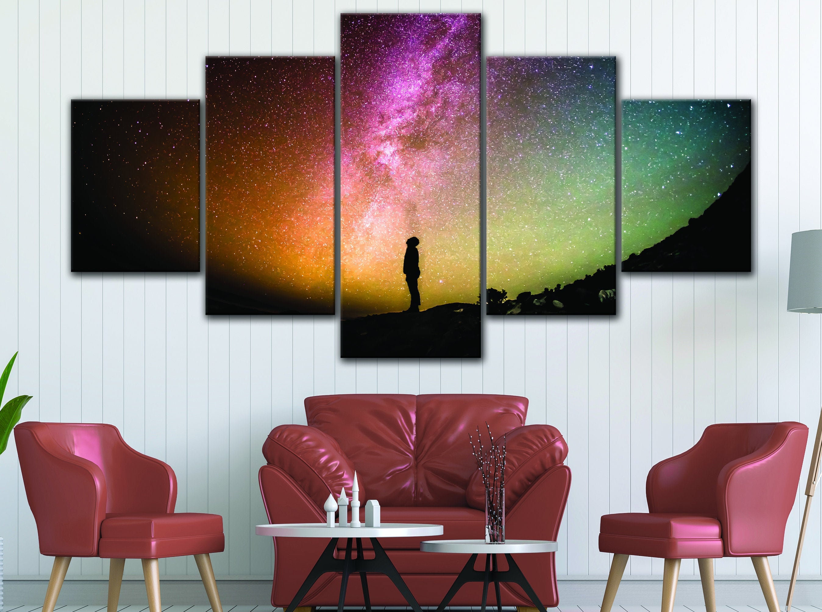 Milky Way Canvas Art 5 Pieces Milky Way Wall Art Galaxy | Etsy