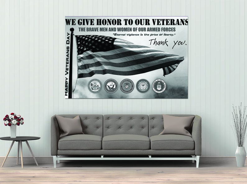 3 Panels US Army Canvas Print 5 Panels US Patriot Wall Art Thank You Veterans Poster Mothers Day Gift Veterans Canvas Art