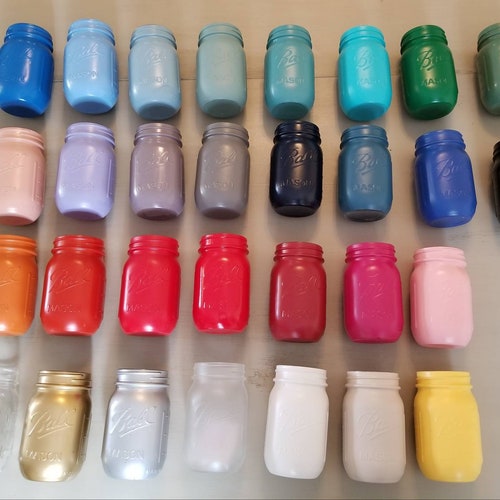 Mason Jar Decor Painted Mason Jars Farmhouse Decor Mason Etsy