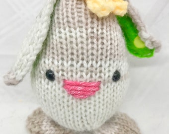 Handknit Small Stuffed Bunny