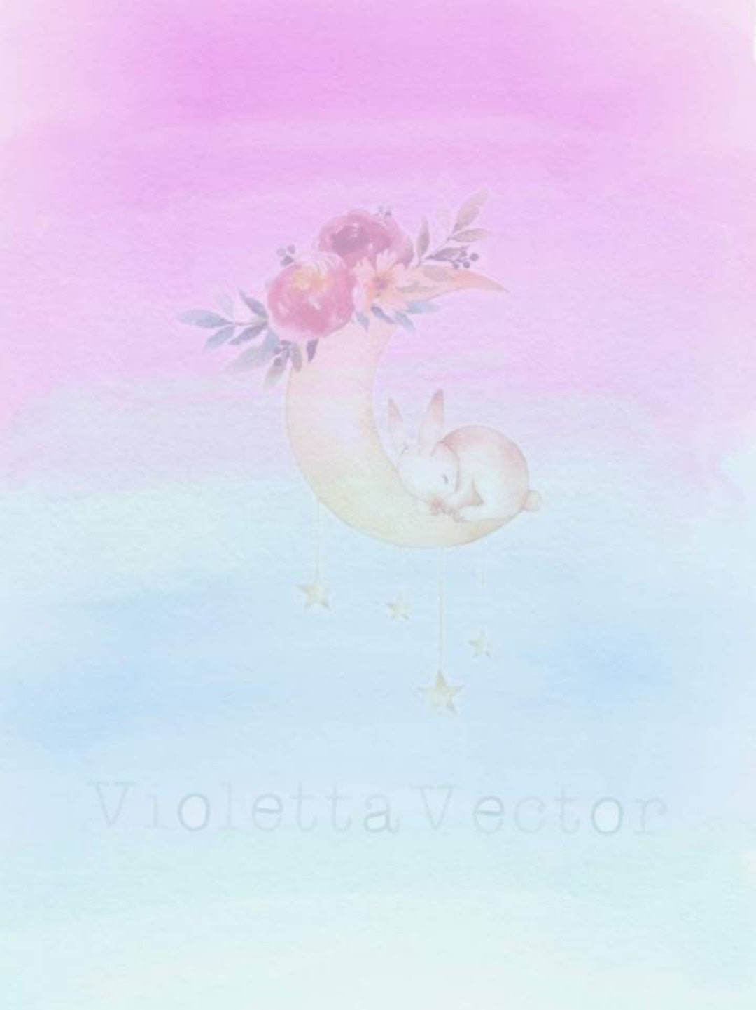 Pink to Blue Ombre Water Colour Clip Art Commercial Use Etsy