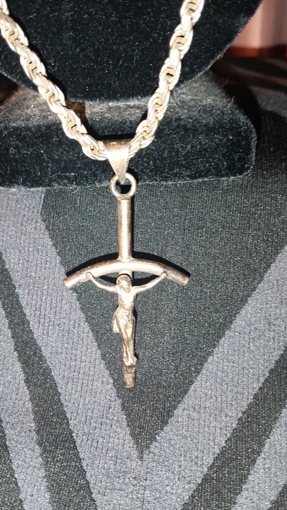 Silver Cross and Necklace