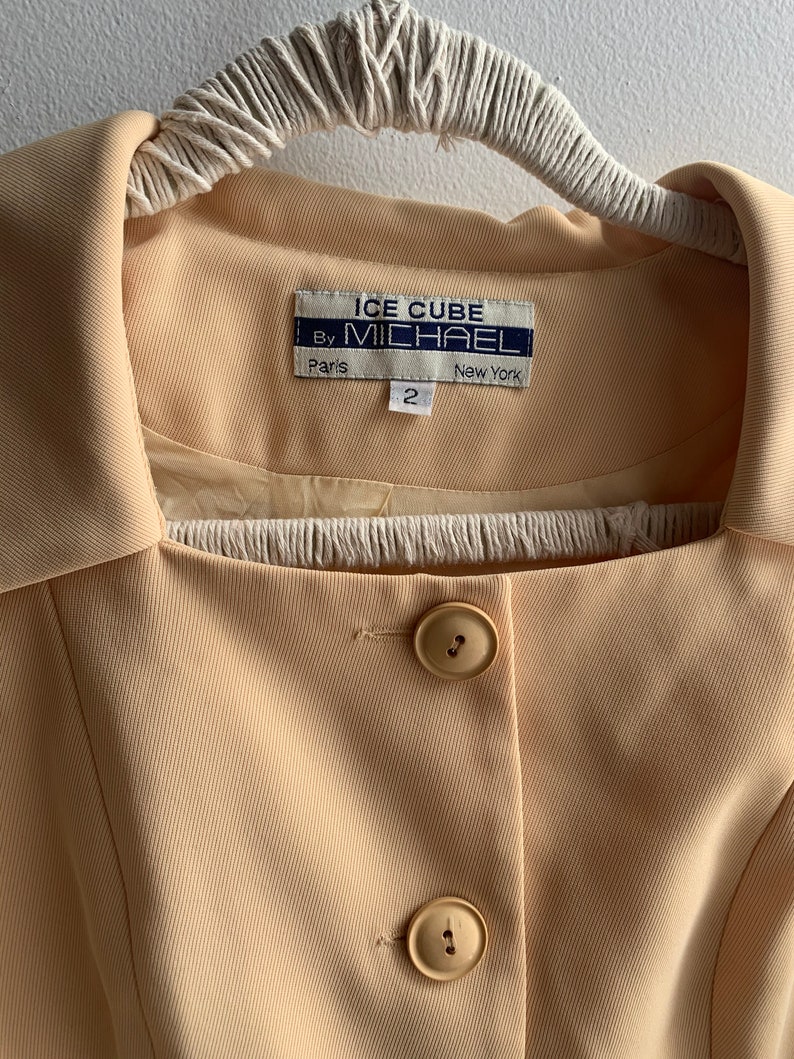 1990s Peach BlazerBlouse with Square Neck by Blume Vintage
