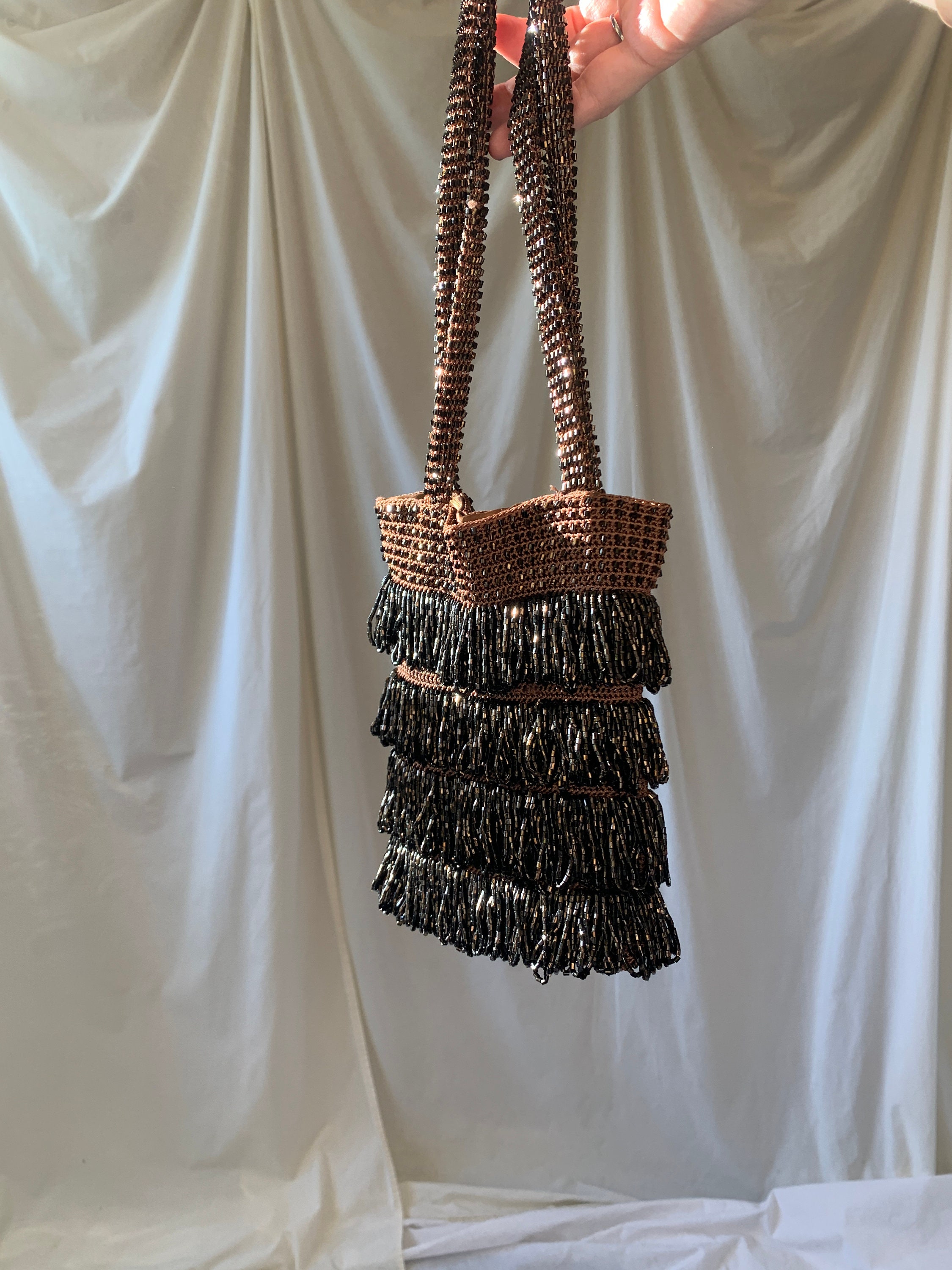 Women Denim Shoulder Bag Y2k Embroidered Tote Bag with Fringe Star