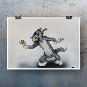 Tom & Jerry - Warner Bros - Hand Drawn Art Artwork Drawing Picture - Polychromos, Posca and Copic - A3.