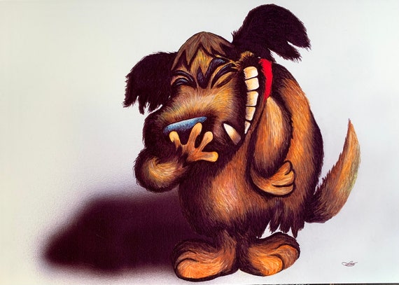 Muttley - Wacky Races - ハンナ・バーベラ - 手描きアート作品の絵
