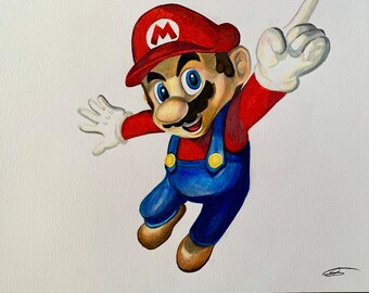 アート 武士 マリオ 手描き r/Mario : 中上滋久さんのアート？（説明を読んでね） A4サイズ その他