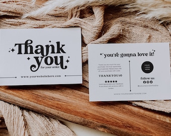 Customer Thank you Insert Canva Template, Editable Thank you Card, Order post card, Customizable Purchase Card Product packaging