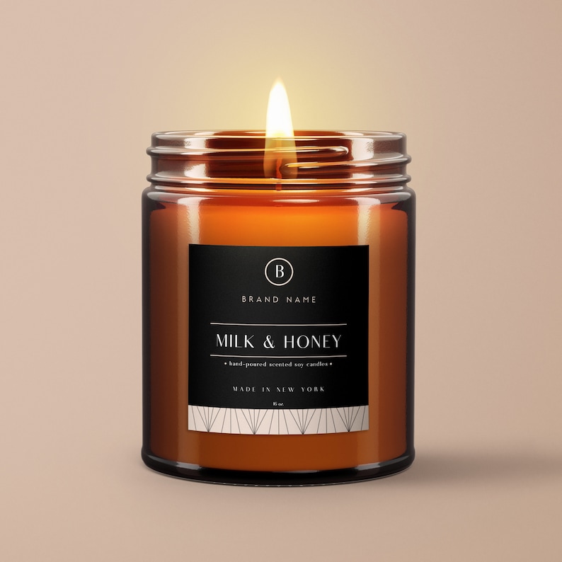 Editable Candle Label Clean Candle Label Customizable Etsy