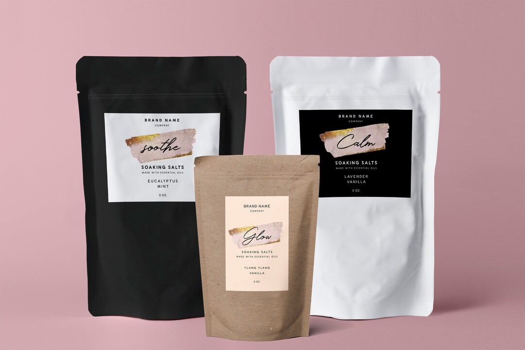 Editable Stand up Pouch Label DIY Doypack Yoni Label Tea Etsy