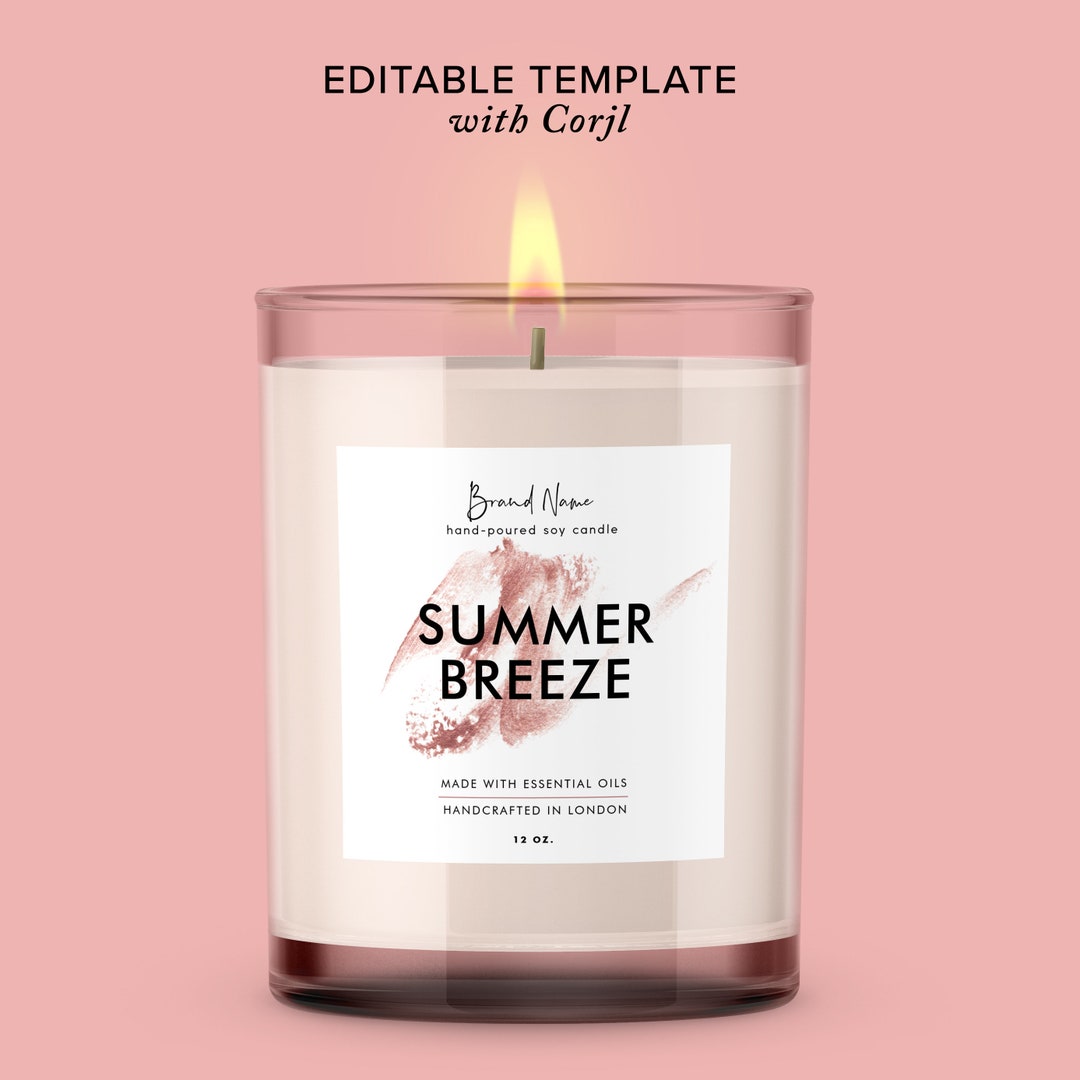 Candle Label Template Corjl Product Label DIY Etsy Australia