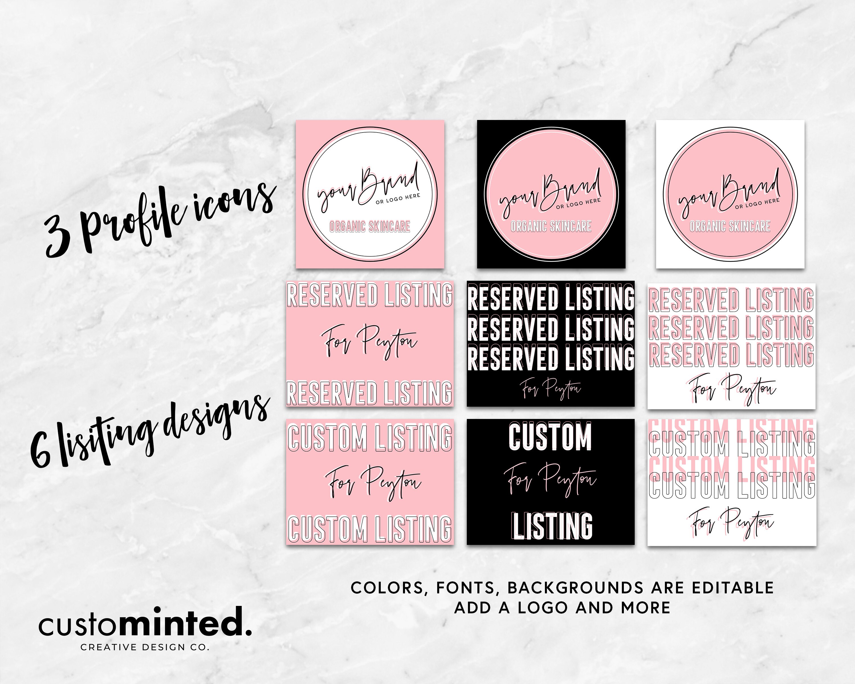 Editable DIY ETSY Shop Graphics Etsy Store Graphic Kit Etsy