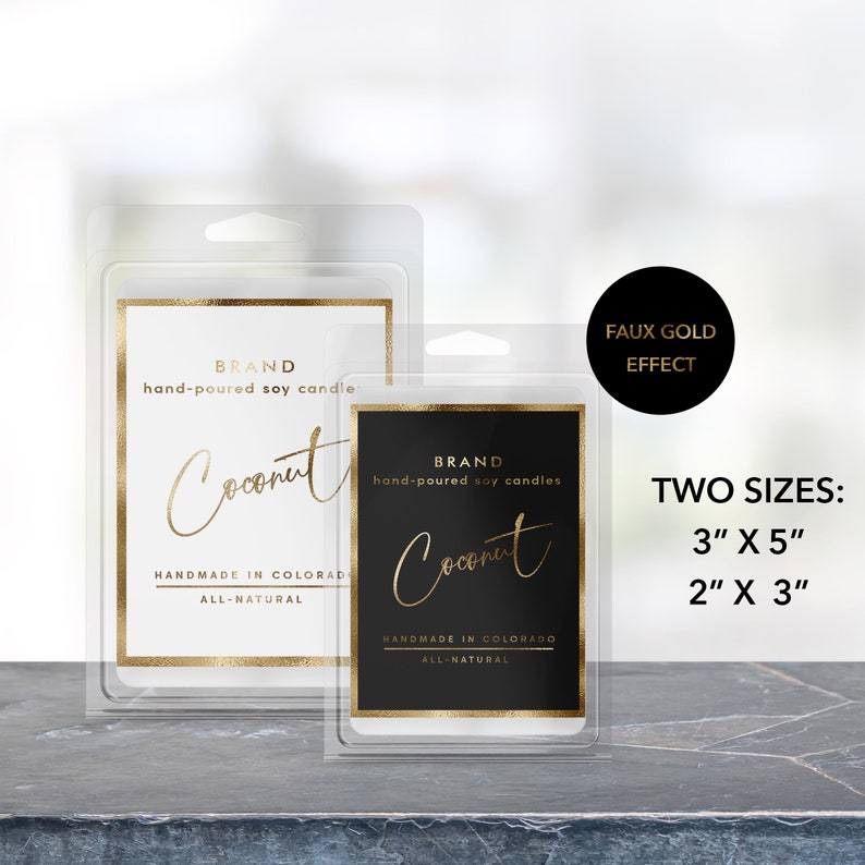 editable wax melt labels diy wax tart labels faux gold etsy