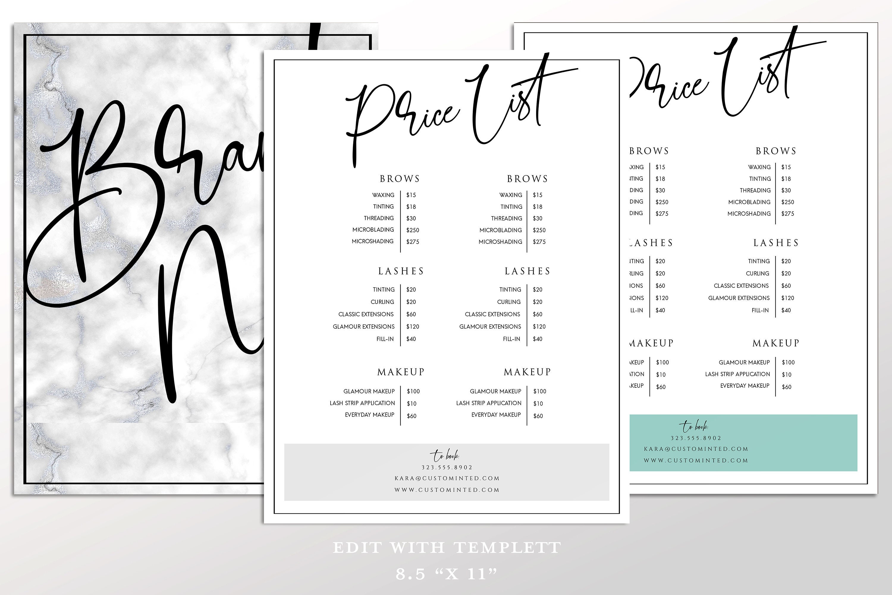 Spa Menu Template