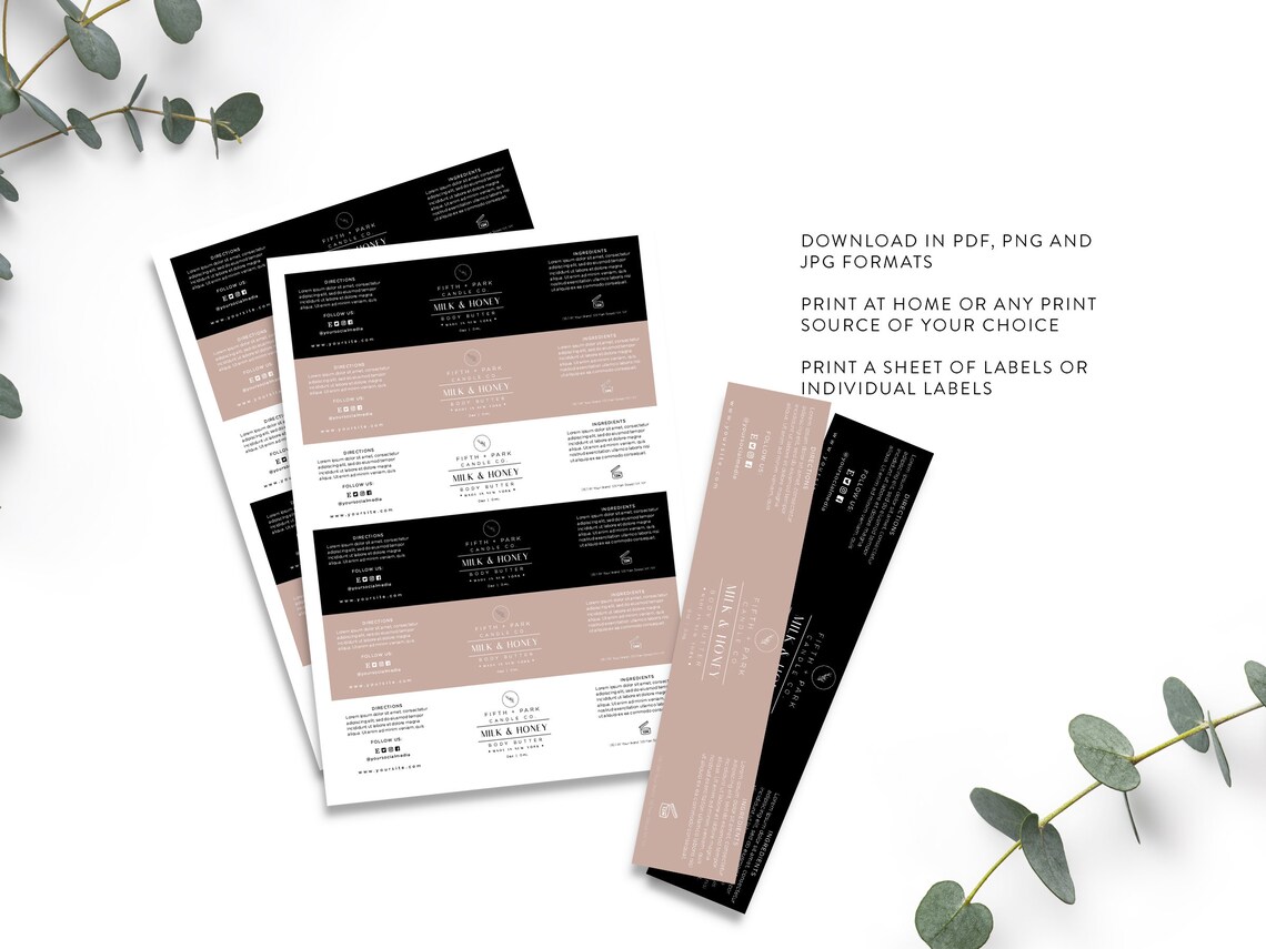 Editable Body Product Label DIY Wrap Around Jar Label Body - Etsy