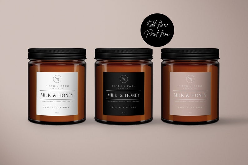 Soy Candle Label Candle Label Customizable Label DIY Candle Etsy