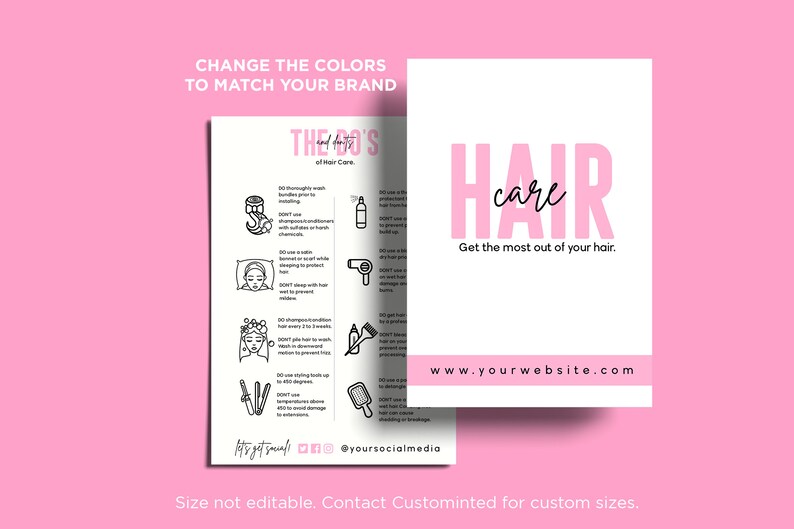 Hair Extensions AfterCare card Bundle Hair Order Card Hair Etsy 日本