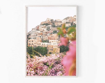Positano Wall Art, Amalfi Coast Print, Italy Travel Photography, Coastal Digital Download