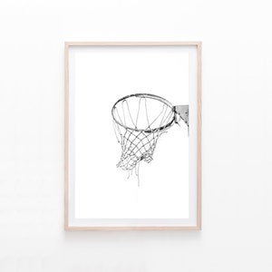 Basketball Hoop Wall Art, Basketball Print, Black and White Photo, Sport Print, Digital Download, Printable Wall Art