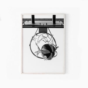 Basketball Hoop Wall Art, Basketball Print, Black and White Photo, Sport Print, Digital Download, Printable Wall Art