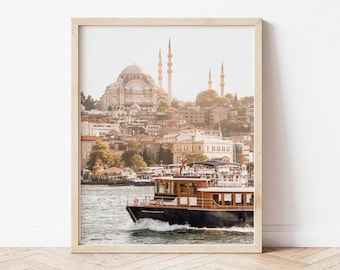 Istanbul Wall Art, Bosphorus Bridge, Blue Mosque Print, Travel Photography, Digital Download, Printable Wall Art