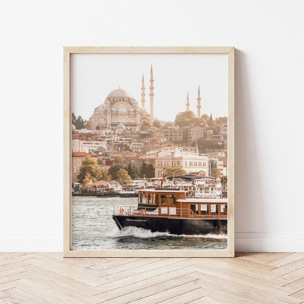 Istanbul Wall Art, Bosphorus Bridge, Blue Mosque Print, Travel Photography, Digital Download, Printable Wall Art