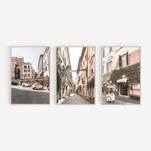 Rome Set of 3 Prints, Italian Wall Art, Rome Streets Photography, Italy Digital Download