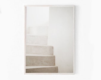 Art mural minimaliste pour escalier, impression architecturale neutre, téléchargement numérique