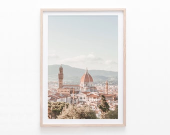 Florence Wall Art, Italy City Print, Duomo View Photography, Digital Download
