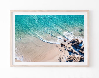 Byron Bay Beach Print, Coastal Australia Photography, Turquoise Ocean Art Download