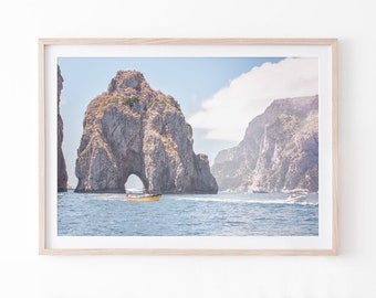 Capri Coastal Wall Art, Italian Island Print, Mediterranean Sea Photography, Digital Download