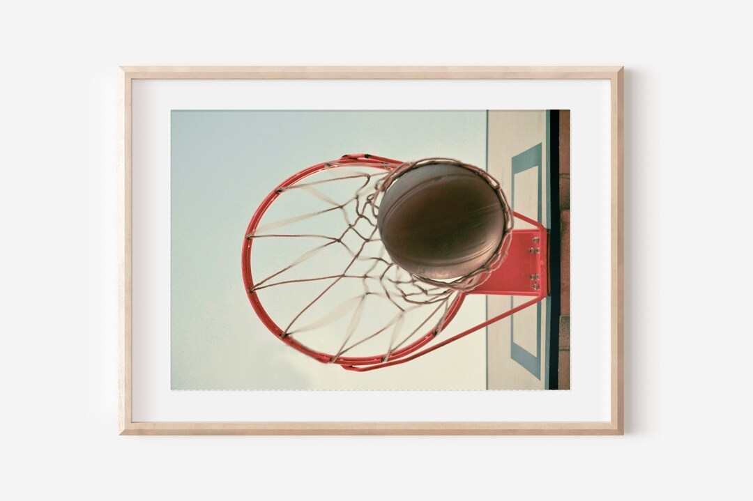 Basketball Hoop Wall Art Basketball Print Black and White Etsy