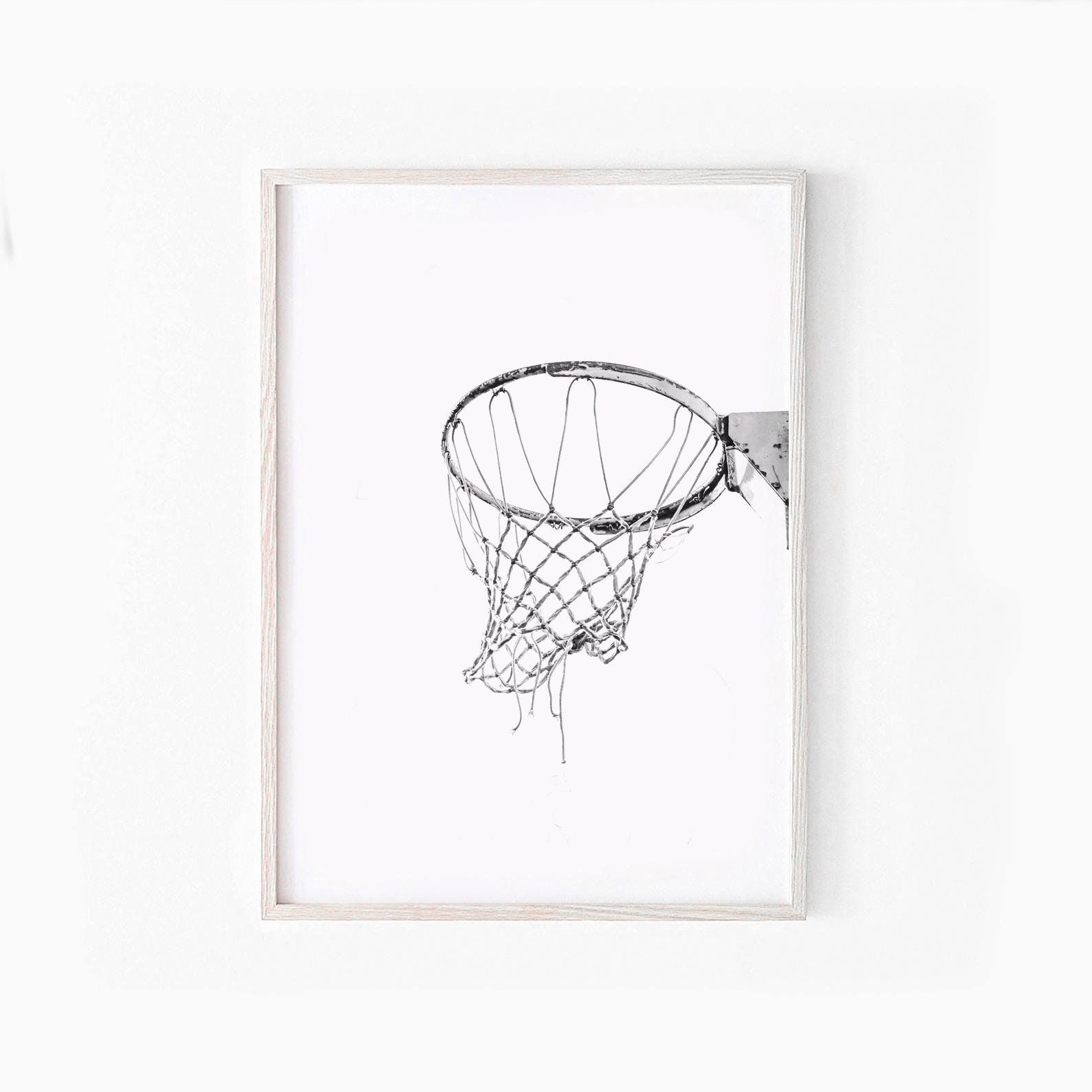 Basketball Hoop Wall Art Basketball Print Black and White Etsy
