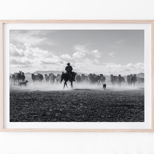 Modern Farmhouse Wall Art Western Wall Art Black and White Etsy