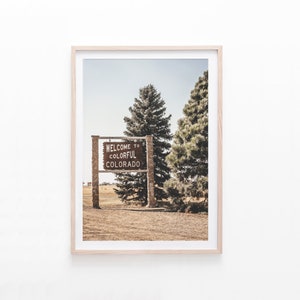 Colorado Welcome Sign Print, Rustic Wall Art, Digital Download, Mountain Wall Decor, Instant Printable Art