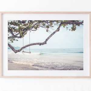 Beach Swing Print, Coastal Wall Art, Beach Photography, Ocean Wall Art, Printable Wall Art, Summer Decor, Beach House Decor