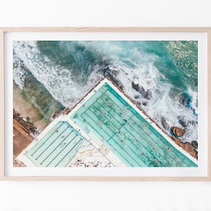 Bondi Beach Wand Kunst Druck, Küsten Wand Dekor, Strand Fotografie Druck, digitaler Download, druckbare Wandkunst, australischer Strand Druck