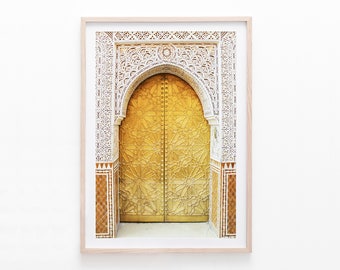 Gold Moroccan Door Print, Moroccan Wall Art, Digital Download, Moroccan Decor, Neutral Wall Art, Boho Wall Art, Printable Art