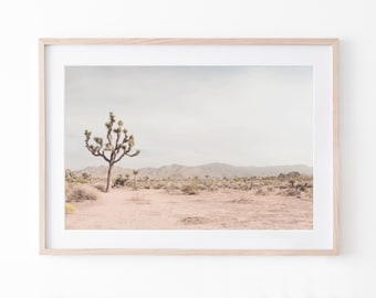 Joshua Tree-print, woestijnkunst aan de muur, neutraal zuidwestendecor, digitale download