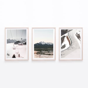 Ski Wall Art, Set of 3 Digital Download, Printable Wall Decor, Mountain Photography, Nature Wall Art, Home Decor, Instant Download