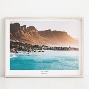 Cape Town Wall Art, South Africa Photography Print, Cape Town Poster, Travel Wall Decor, Beach Print, Coastal Wall Art, Printable Art